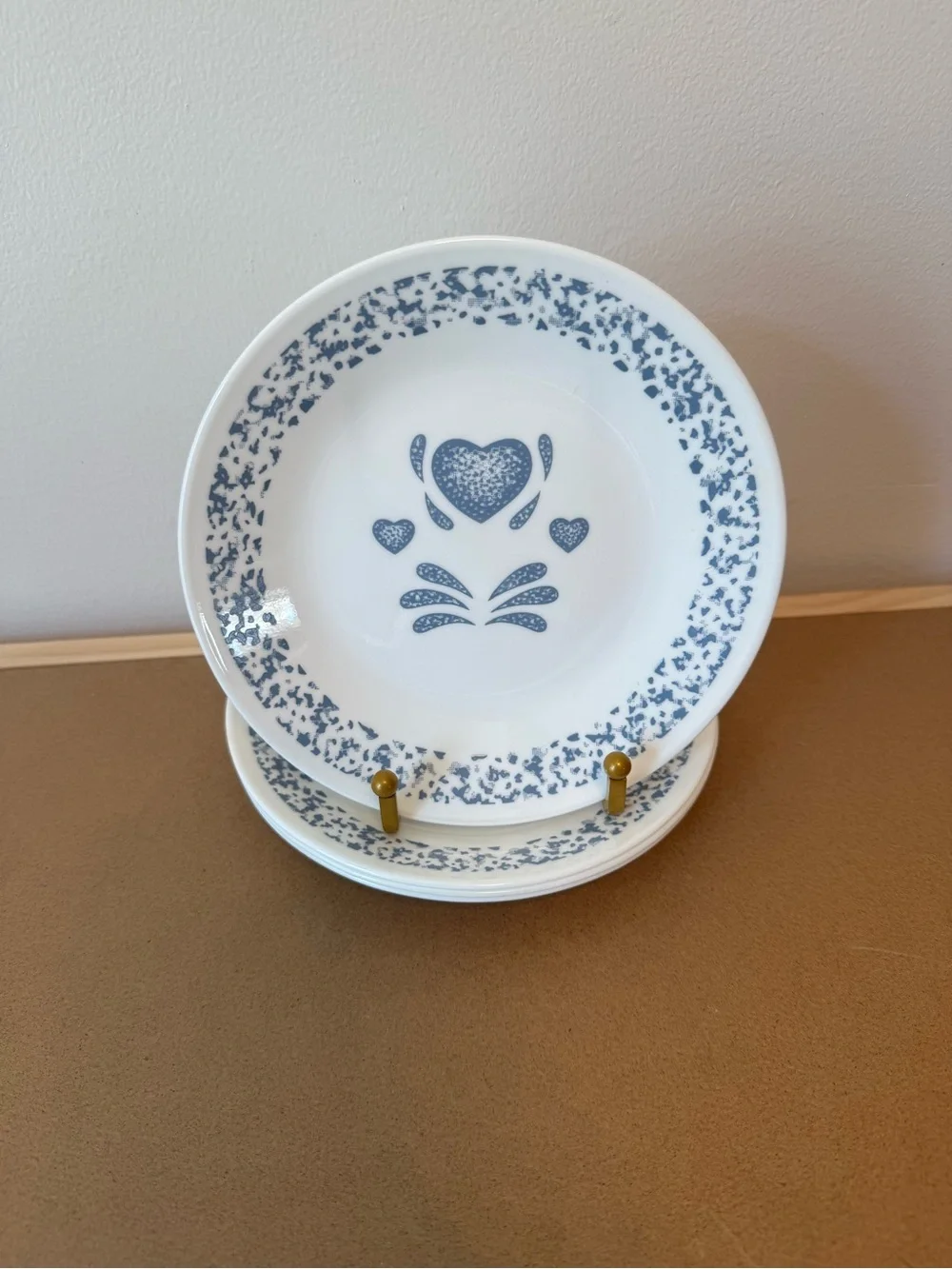 Corelle Vintage Blue Hearts Side Plates - Set of 4